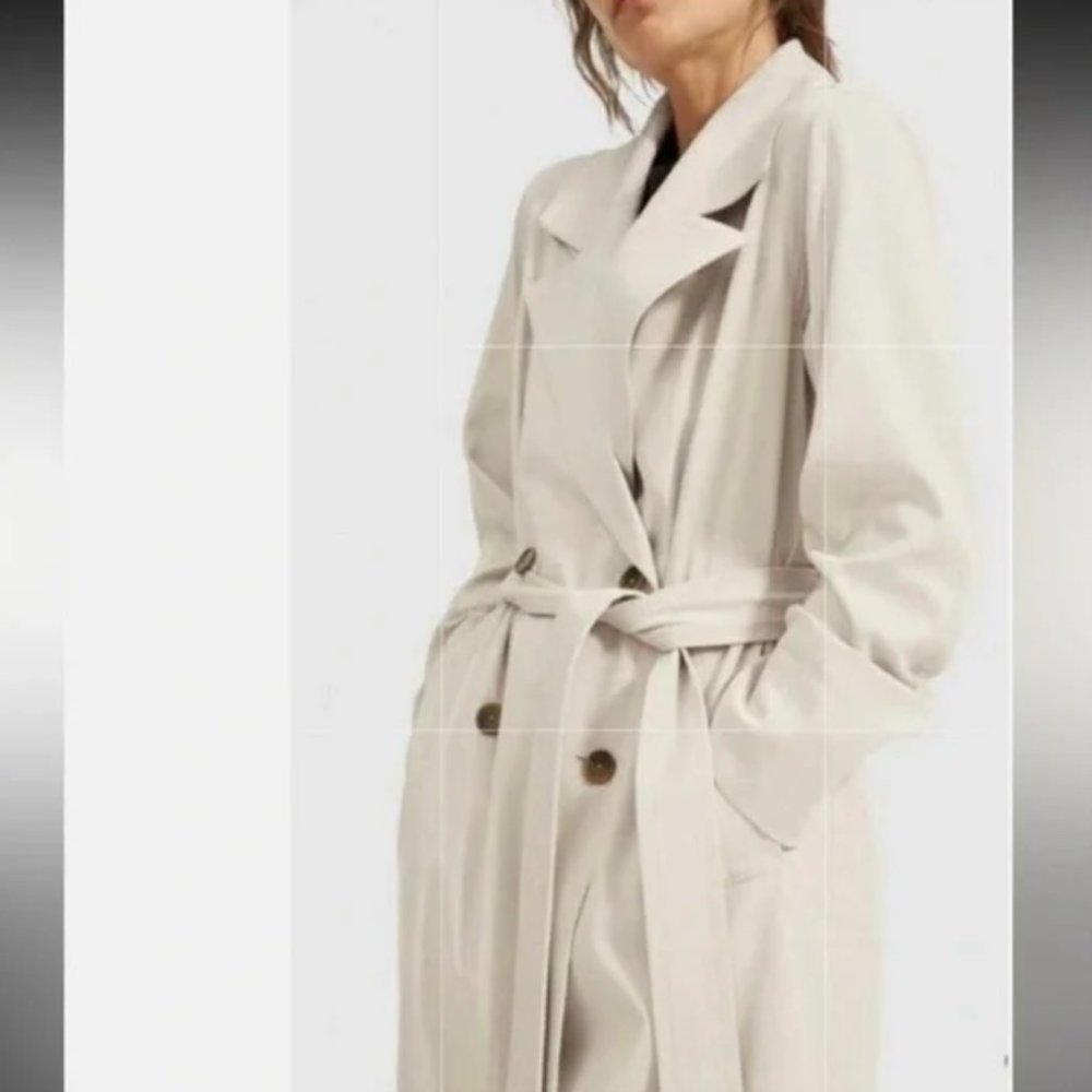 Everlane The Drape Trench Coat Jacket Sandstone Lightweight NWOT